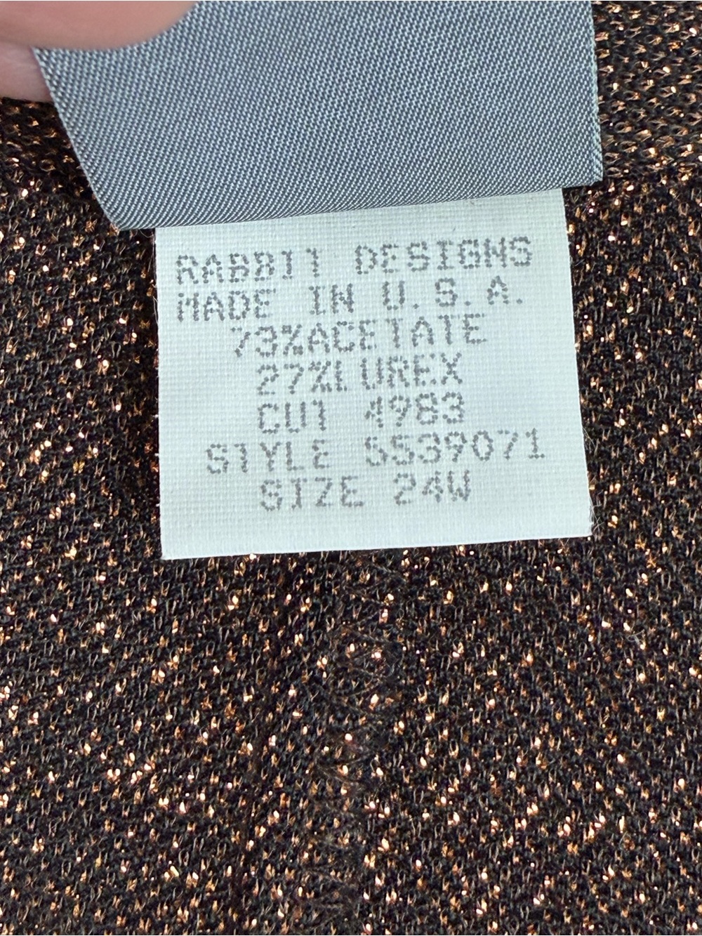 Rabbit Rabbit Rabbit Designs - Metallic Brown Long Dress & Duster Set - Size 24W - Picture 7 of 15